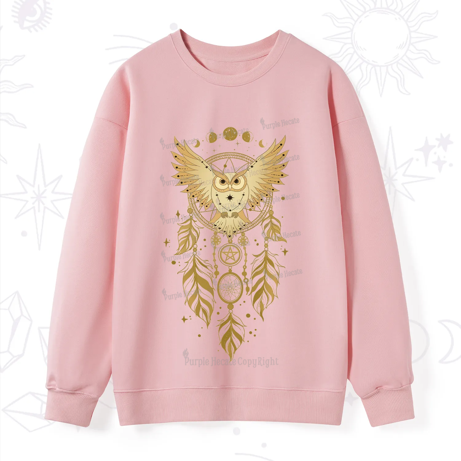 Purplehecate Mystical Owl Dreamcatcher Sweatshirt