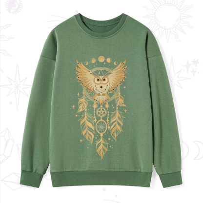 Purplehecate Mystical Owl Dreamcatcher Sweatshirt