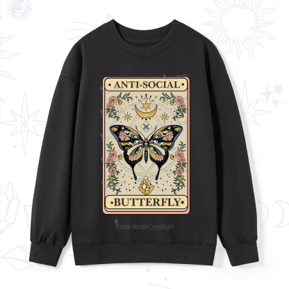 Purplehecate The Anti Social Nutterfly Oracle Card Sweatshirt