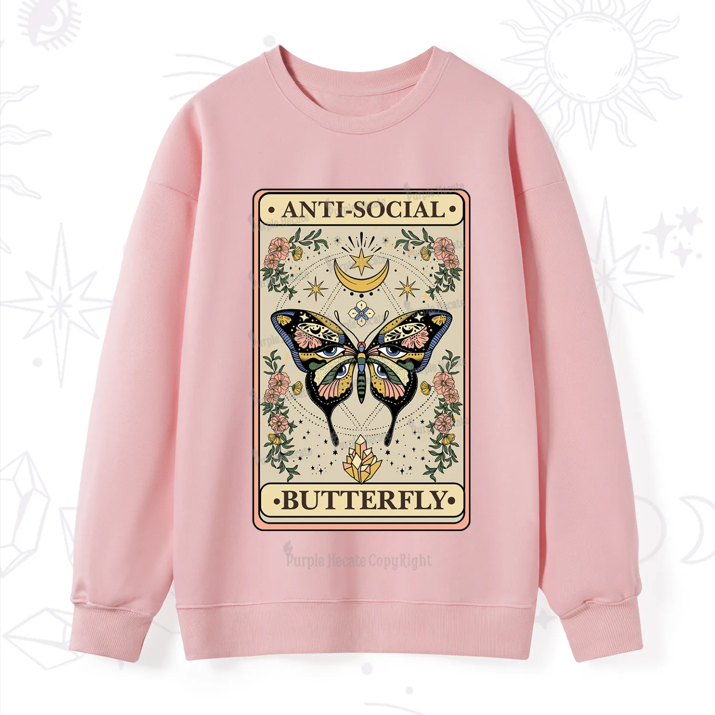 Purplehecate The Anti Social Nutterfly Oracle Card Sweatshirt