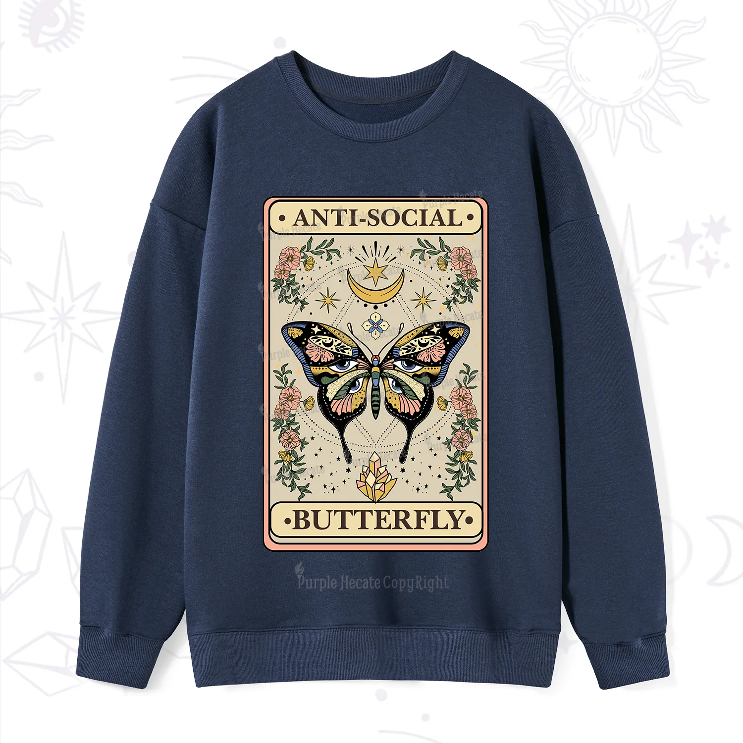 Purplehecate The Anti Social Nutterfly Oracle Card Sweatshirt