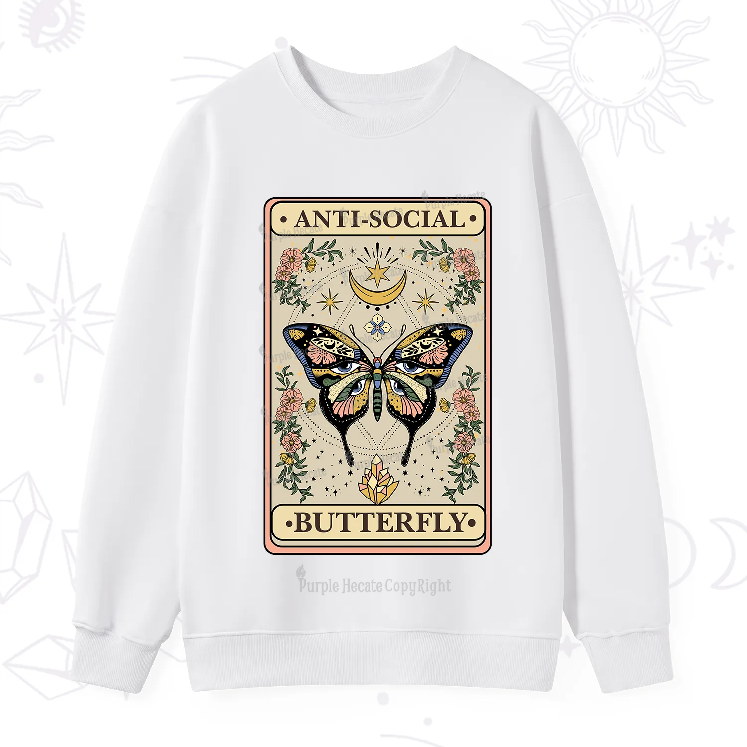 Purplehecate The Anti Social Nutterfly Oracle Card Sweatshirt