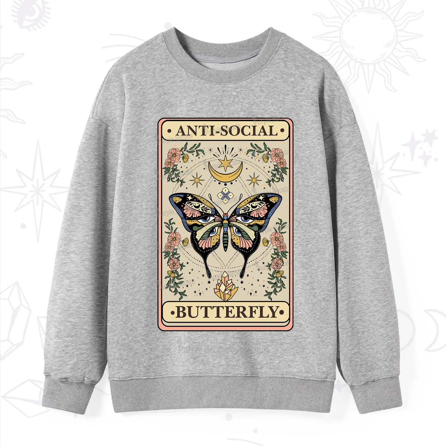 Purplehecate The Anti Social Nutterfly Oracle Card Sweatshirt