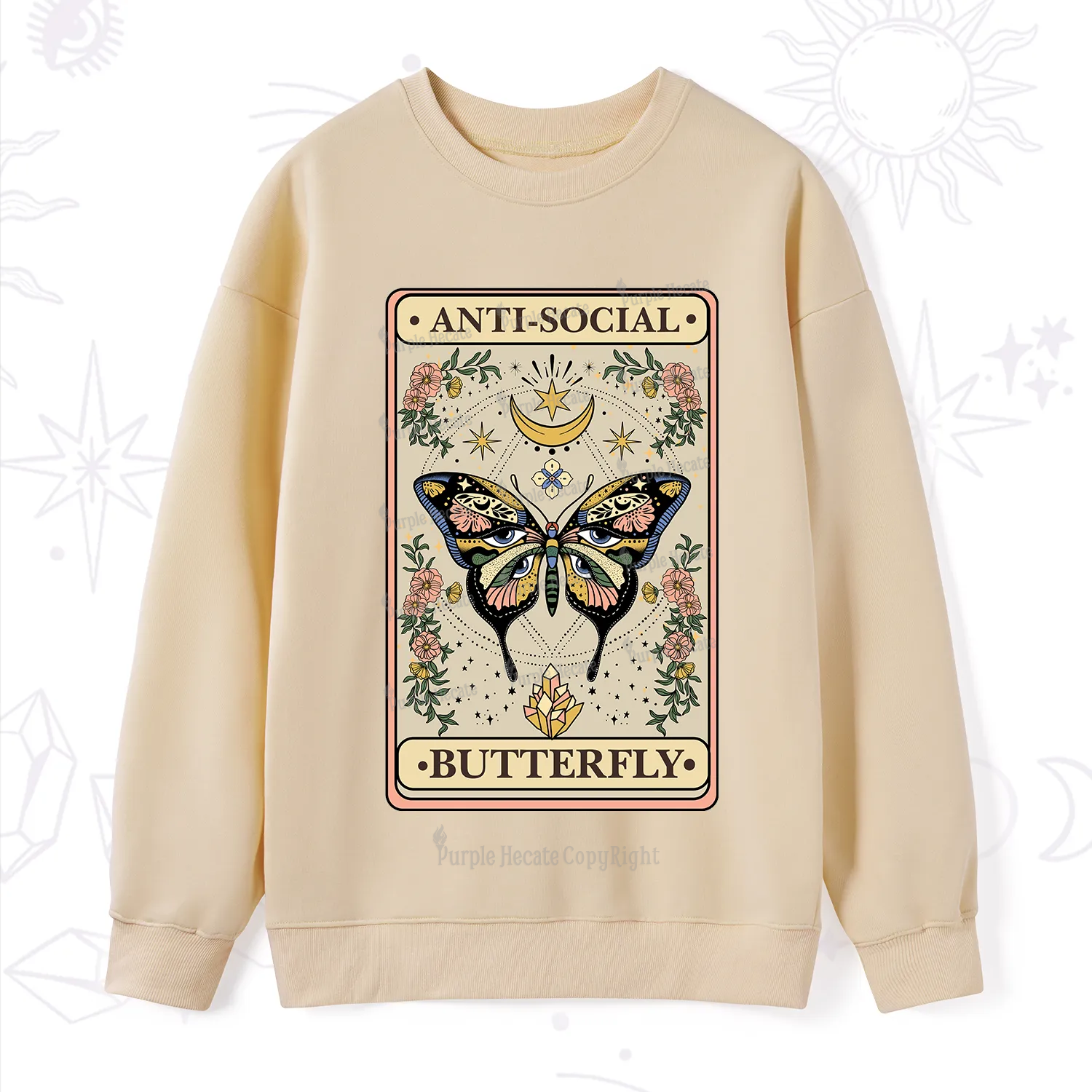 Purplehecate The Anti Social Nutterfly Oracle Card Sweatshirt