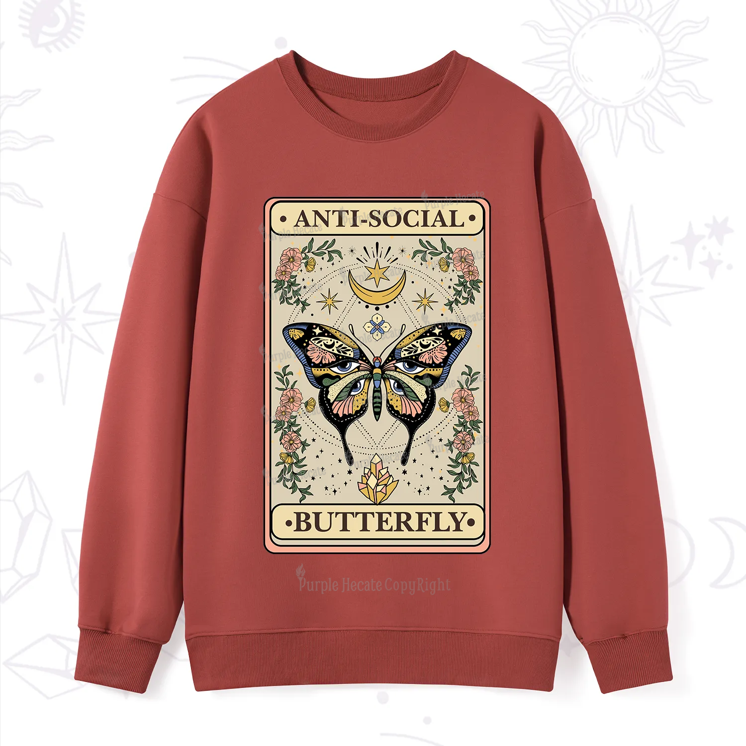Purplehecate The Anti Social Nutterfly Oracle Card Sweatshirt
