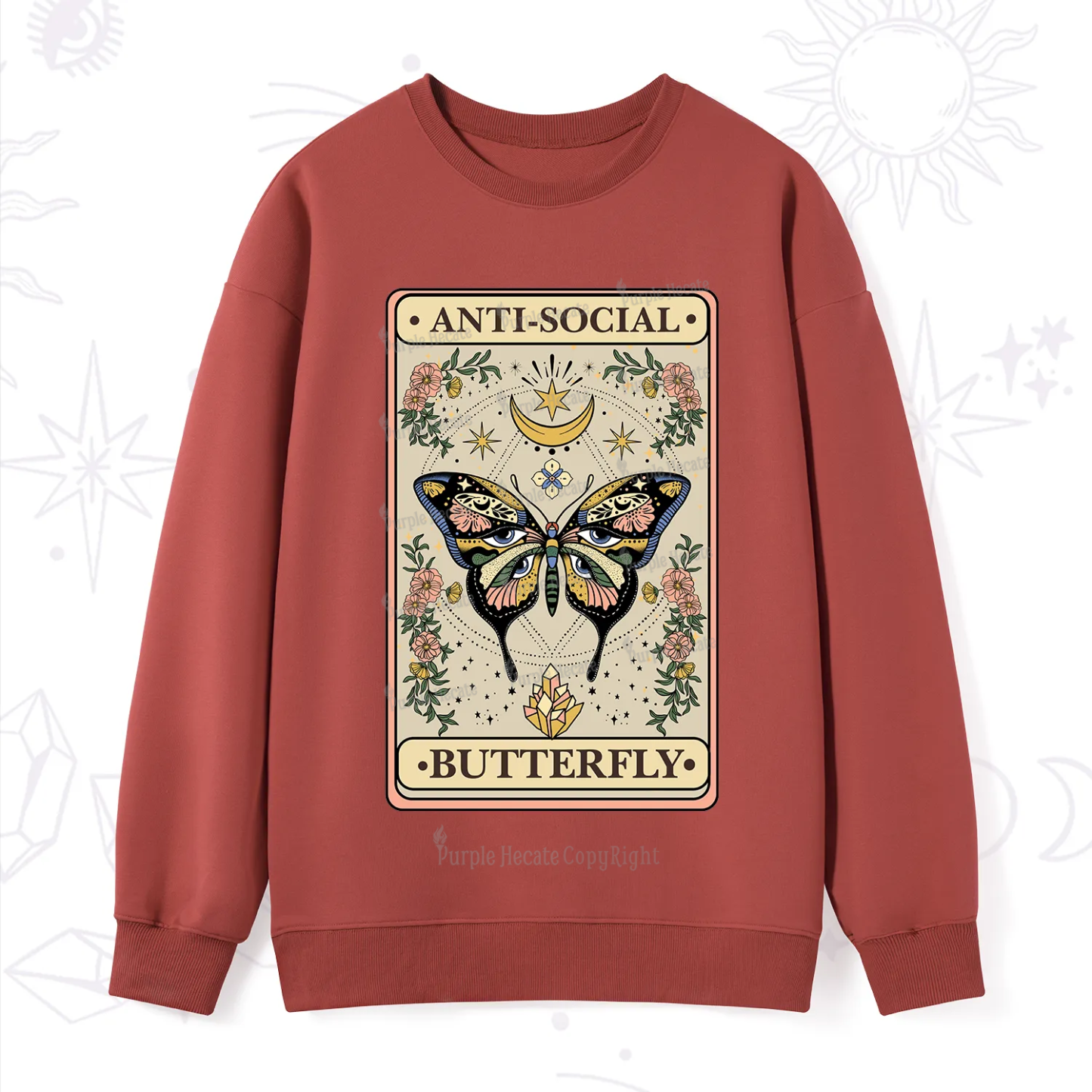 Purplehecate The Anti Social Nutterfly Oracle Card Sweatshirt