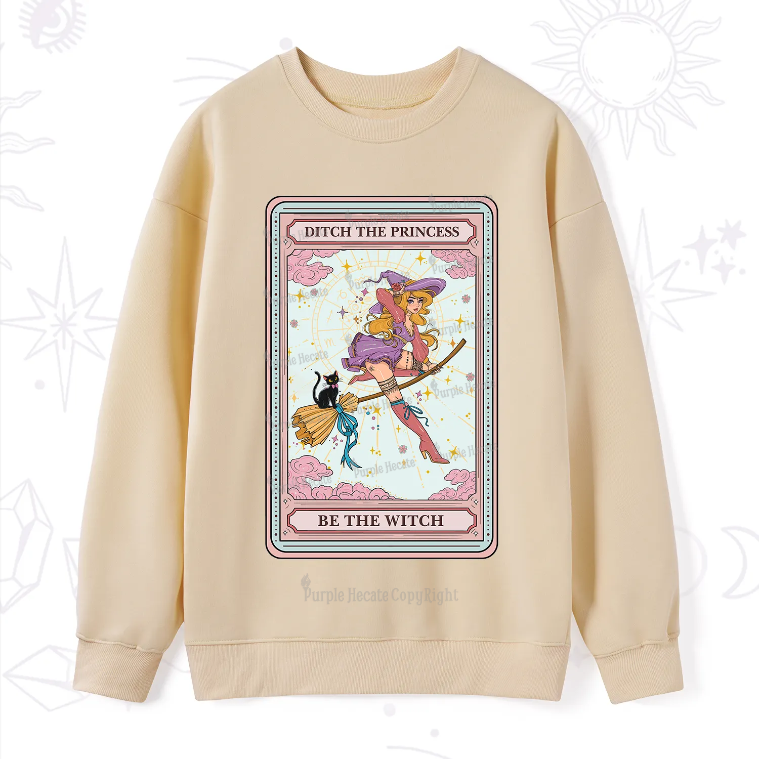 Purplehecate The Ditch The Princess Be The Witch Oracle Card Sweatshirt