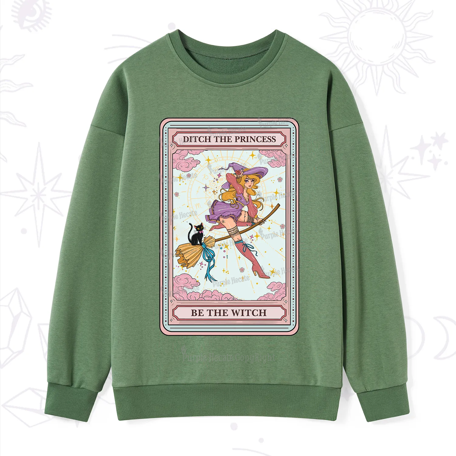 Purplehecate The Ditch The Princess Be The Witch Oracle Card Sweatshirt