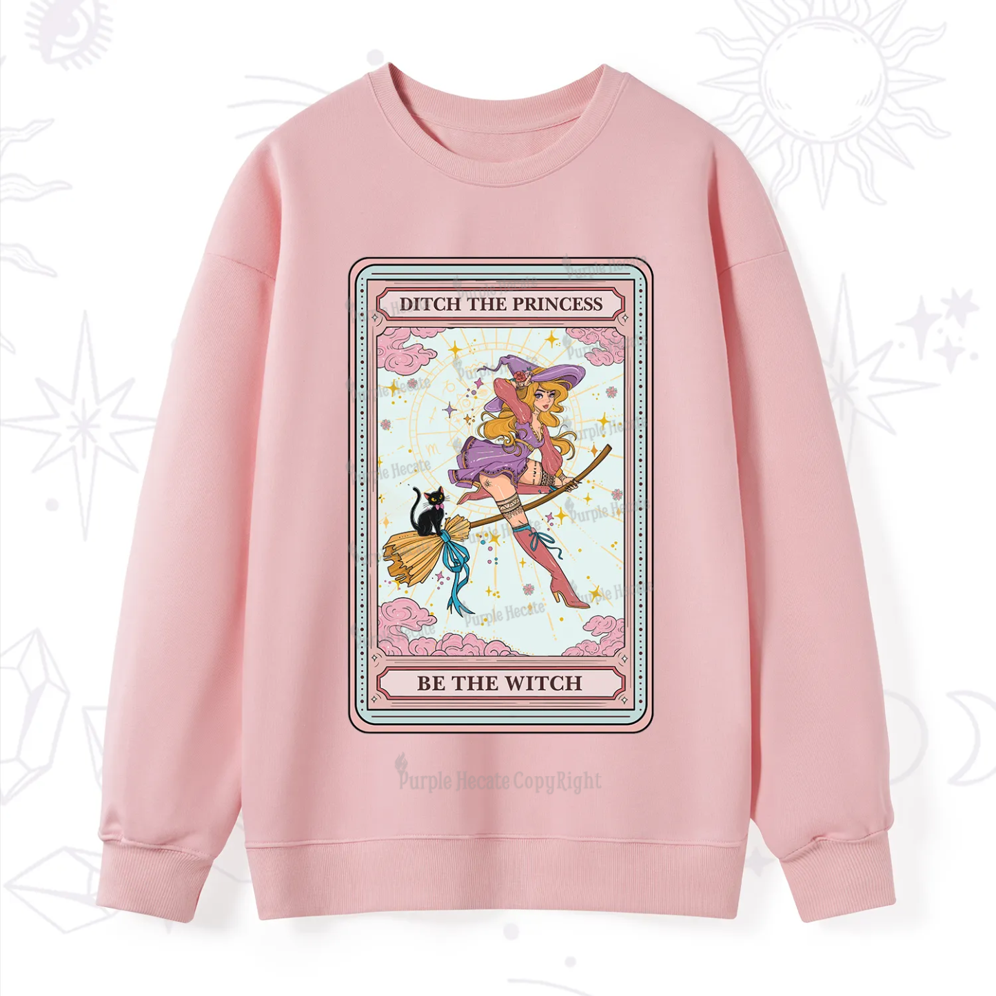 Purplehecate The Ditch The Princess Be The Witch Oracle Card Sweatshirt