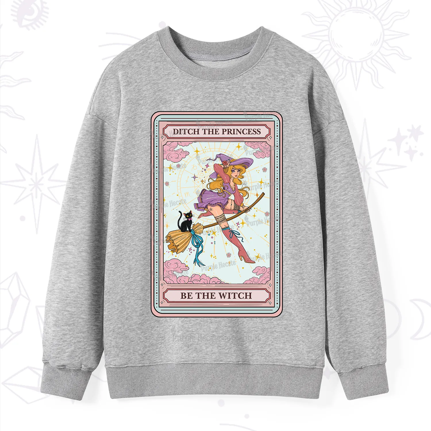 Purplehecate The Ditch The Princess Be The Witch Oracle Card Sweatshirt