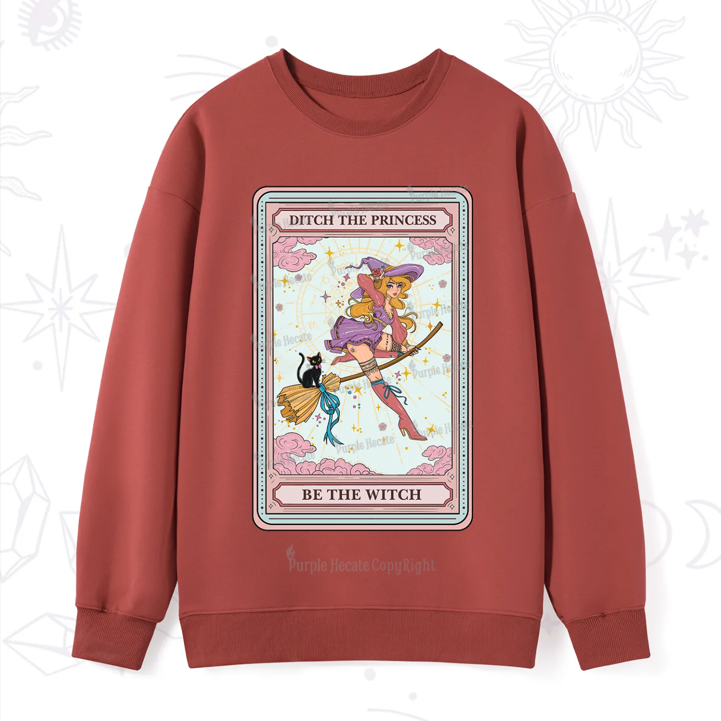 Purplehecate The Ditch The Princess Be The Witch Oracle Card Sweatshirt
