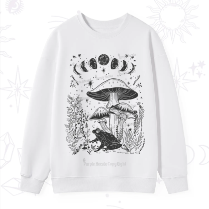 Purplehecate Celestial Frog Mushrooms Sweatshirt