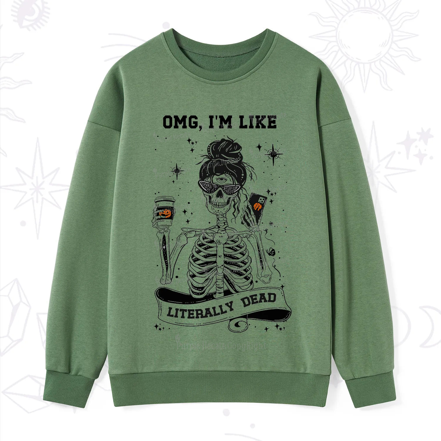 Purplehecate Omg I'm Like Literally Dead Halloween Sweatshirt