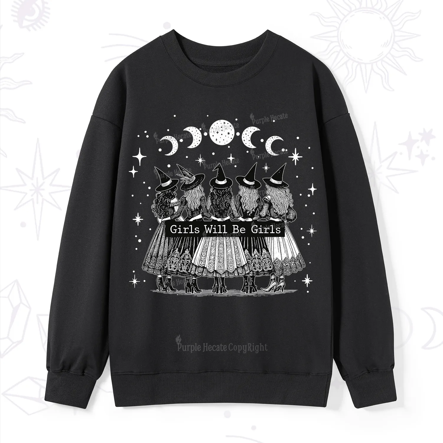 Purplehecate Girls Will Be Girls Witch Power Sweatshirt