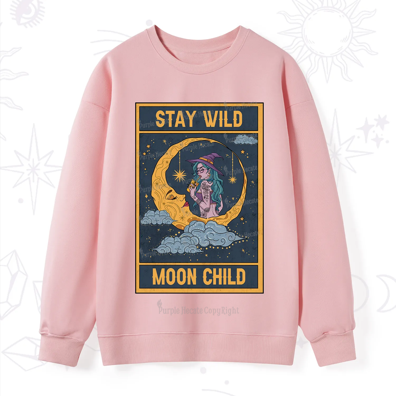 Purplehecate The Stay Wild Moon Child Oracle Card Sweatshirt