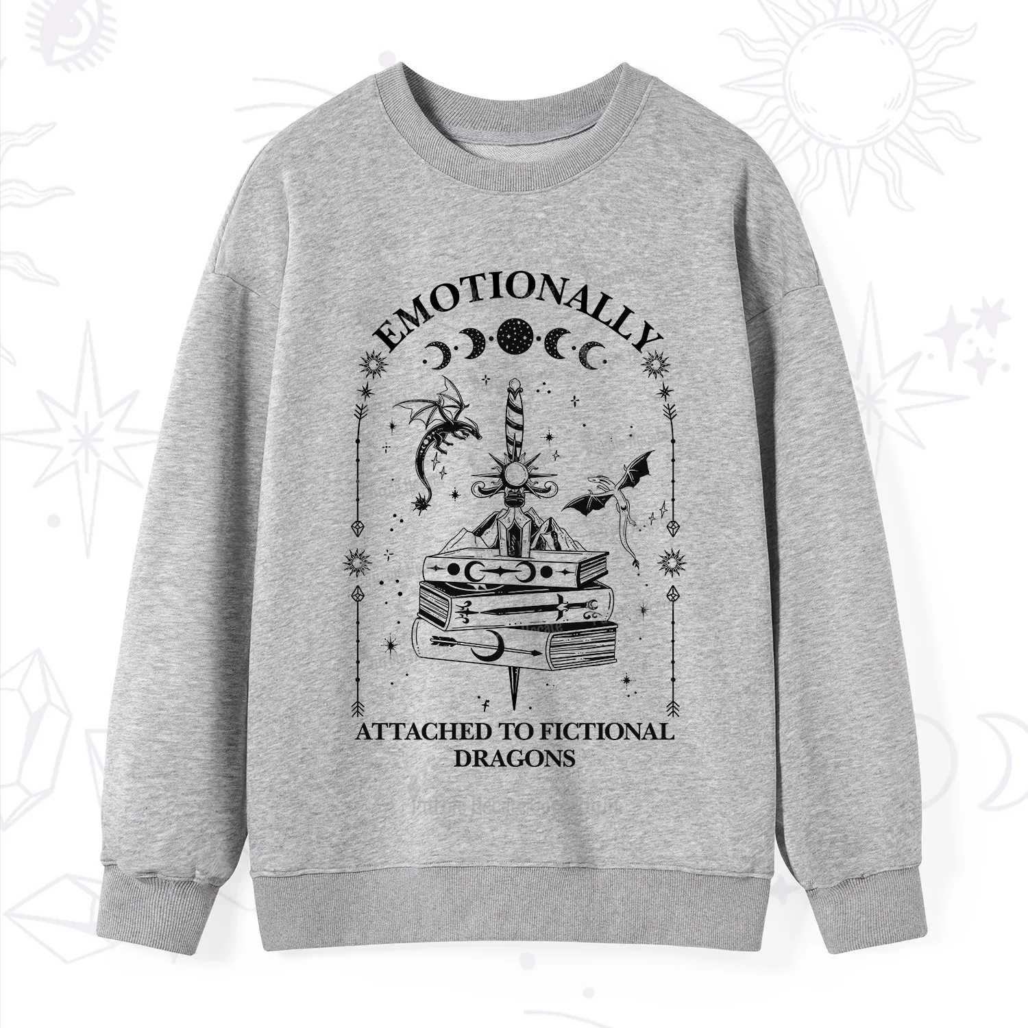 Purplehecate Emotionally Attached to Fictional Dragons Sweatshirt