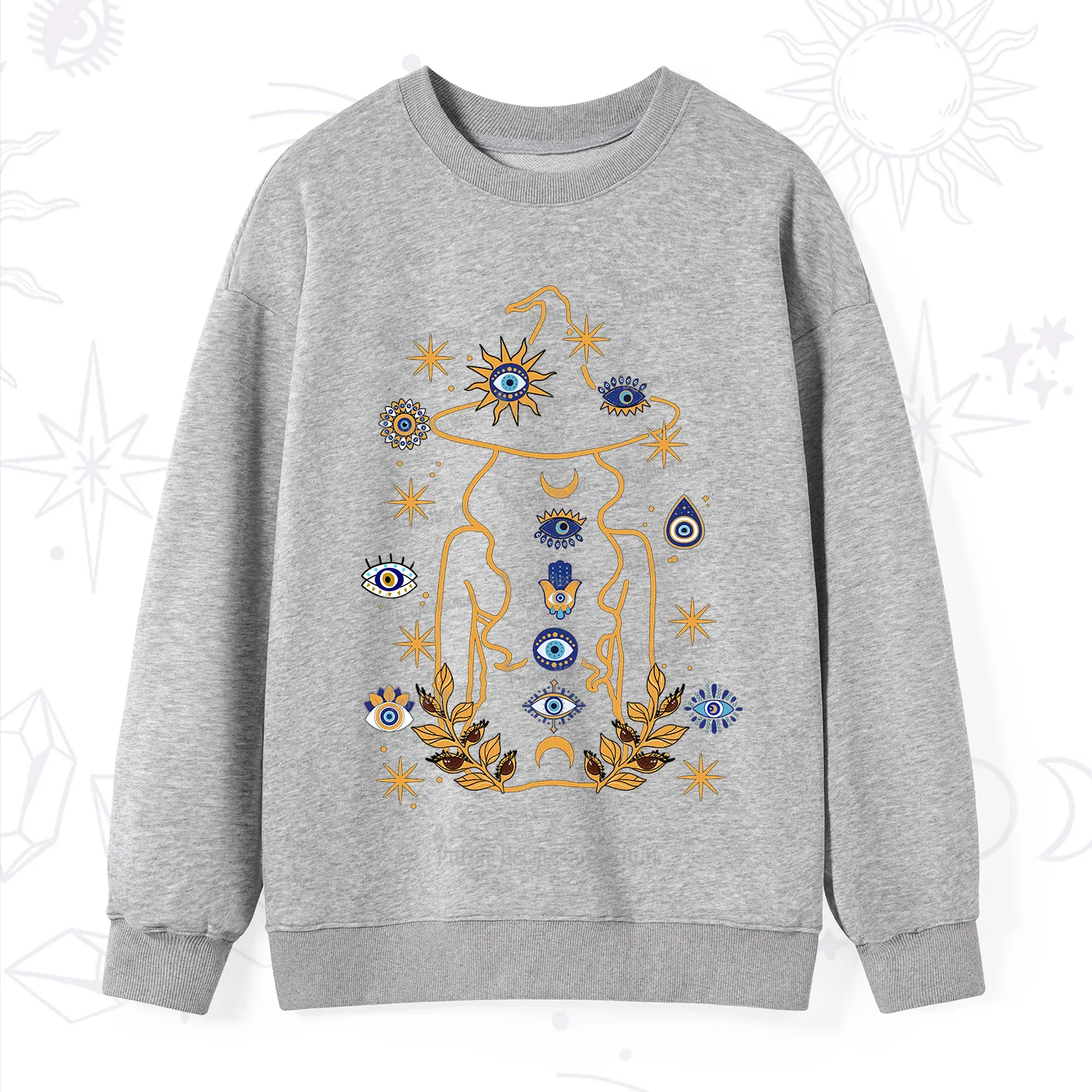 Purplehecate Evil Eye Woman Back Sweatshirt