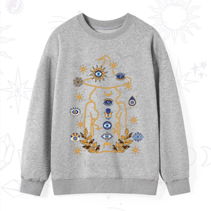 Purplehecate Evil Eye Woman Back Sweatshirt