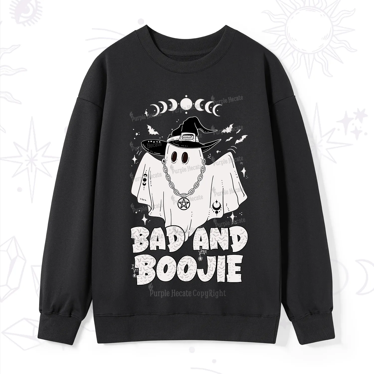 Purplehecate Bad and Boo Jee Halloween Sweatshirt