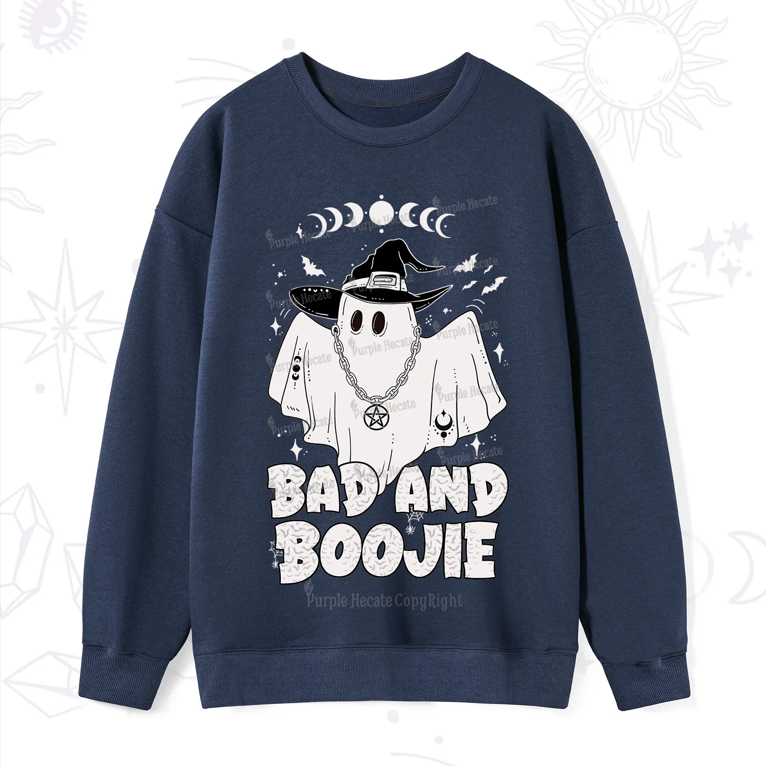Purplehecate Bad and Boo Jee Halloween Sweatshirt