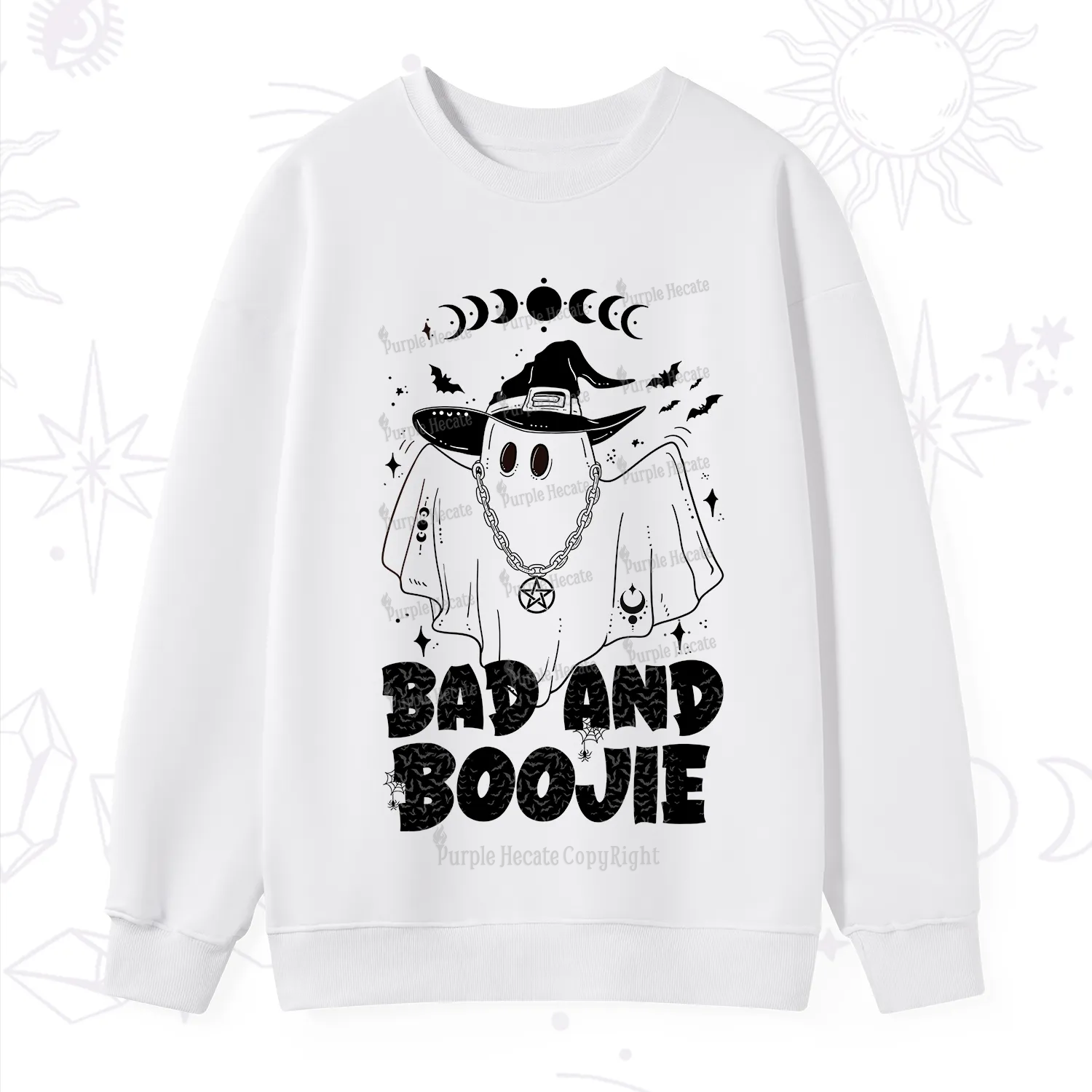 Purplehecate Bad and Boo Jee Halloween Sweatshirt