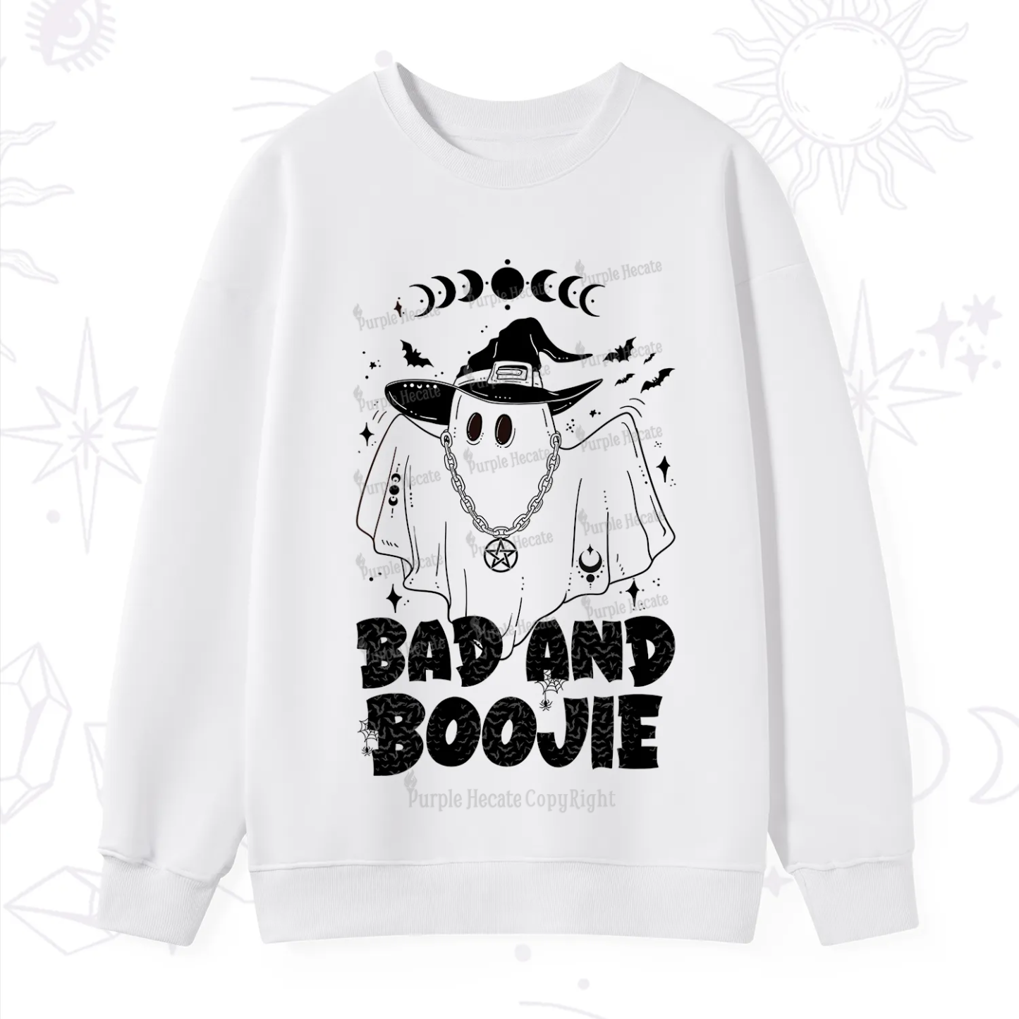 Purplehecate Bad and Boo Jee Halloween Sweatshirt