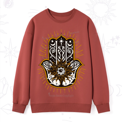 Purplehecate The Sun Eye Hamsa Sweatshirt
