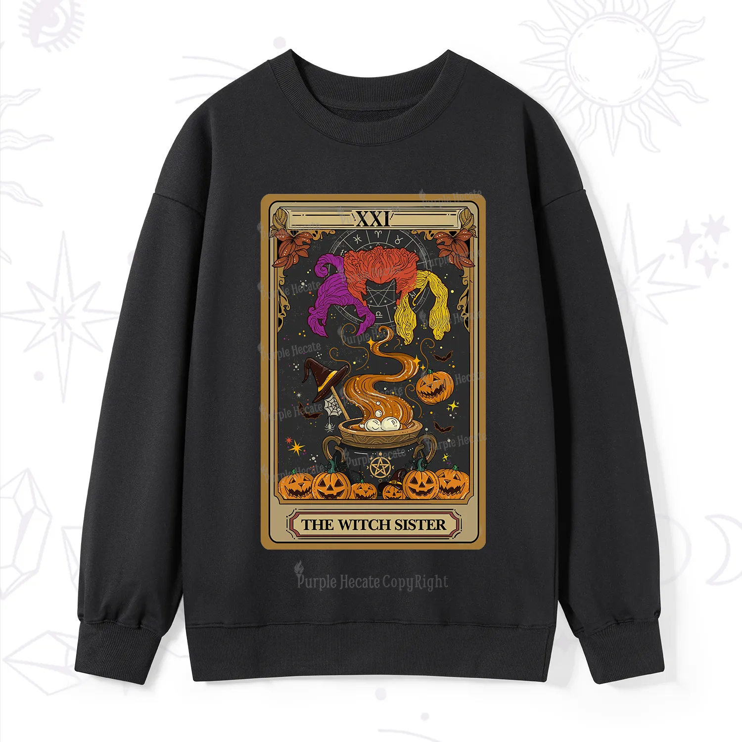 Purplehecate The Witch Sister Tarot Halloween Sweatshirt