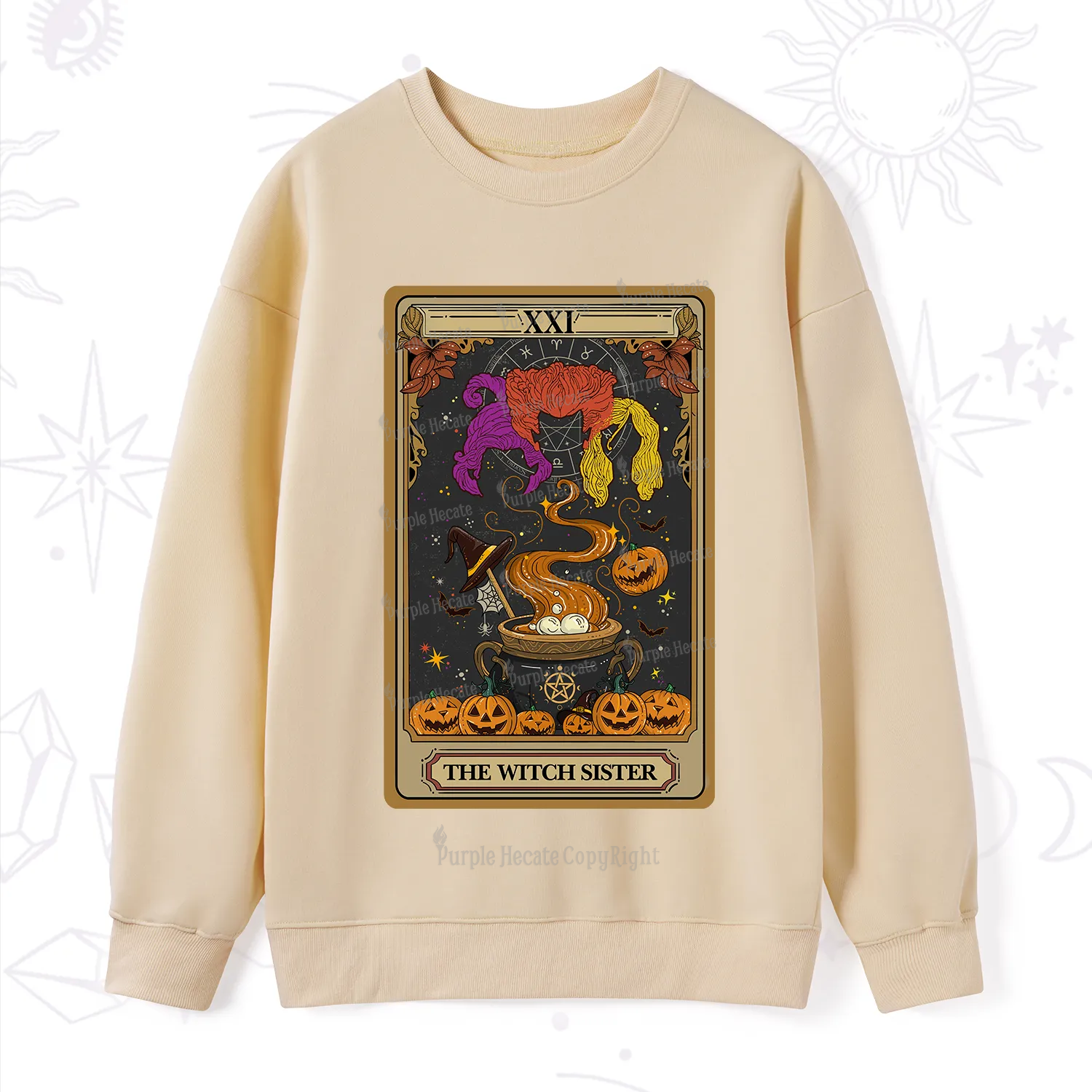 Purplehecate The Witch Sister Tarot Halloween Sweatshirt