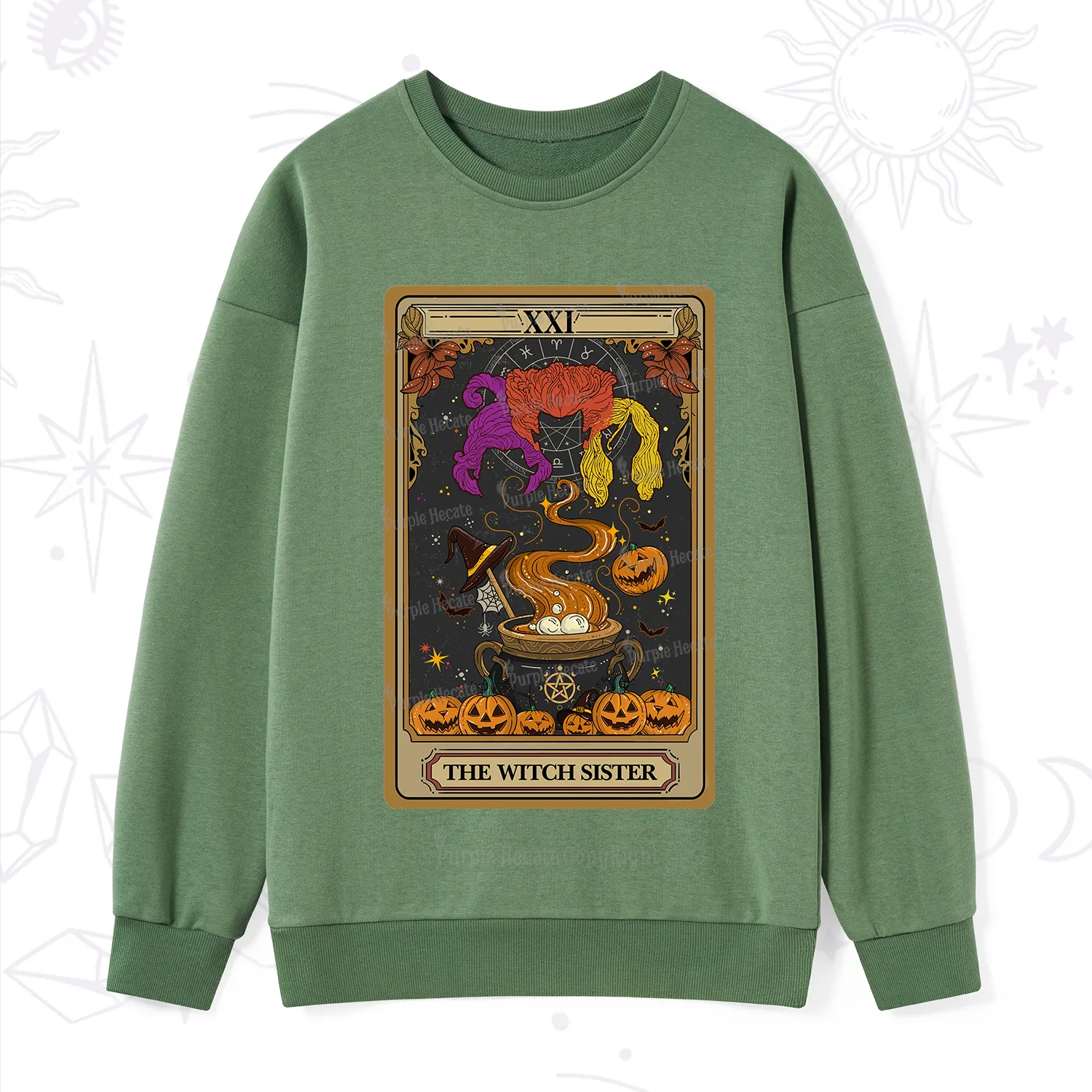Purplehecate The Witch Sister Tarot Halloween Sweatshirt