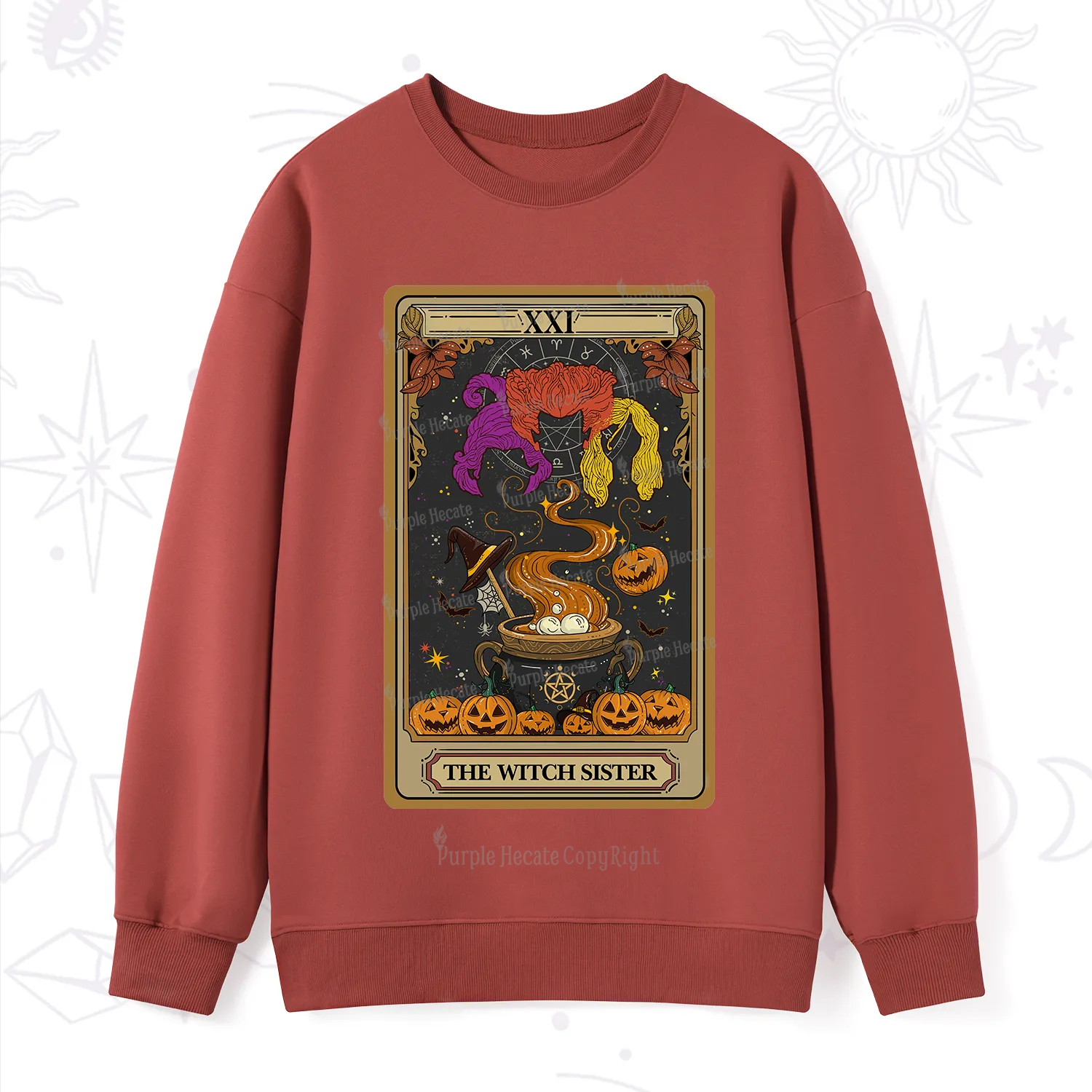 Purplehecate The Witch Sister Tarot Halloween Sweatshirt