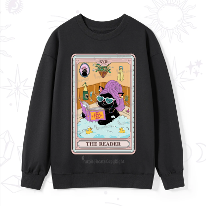 Purplehecate The Reader Cat Tarot Sweatshirt