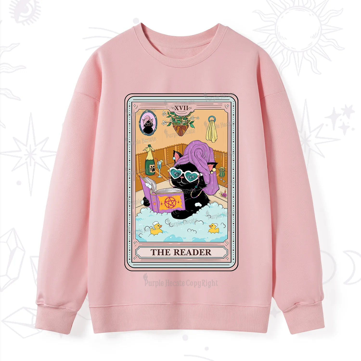 Purplehecate The Reader Cat Tarot Sweatshirt