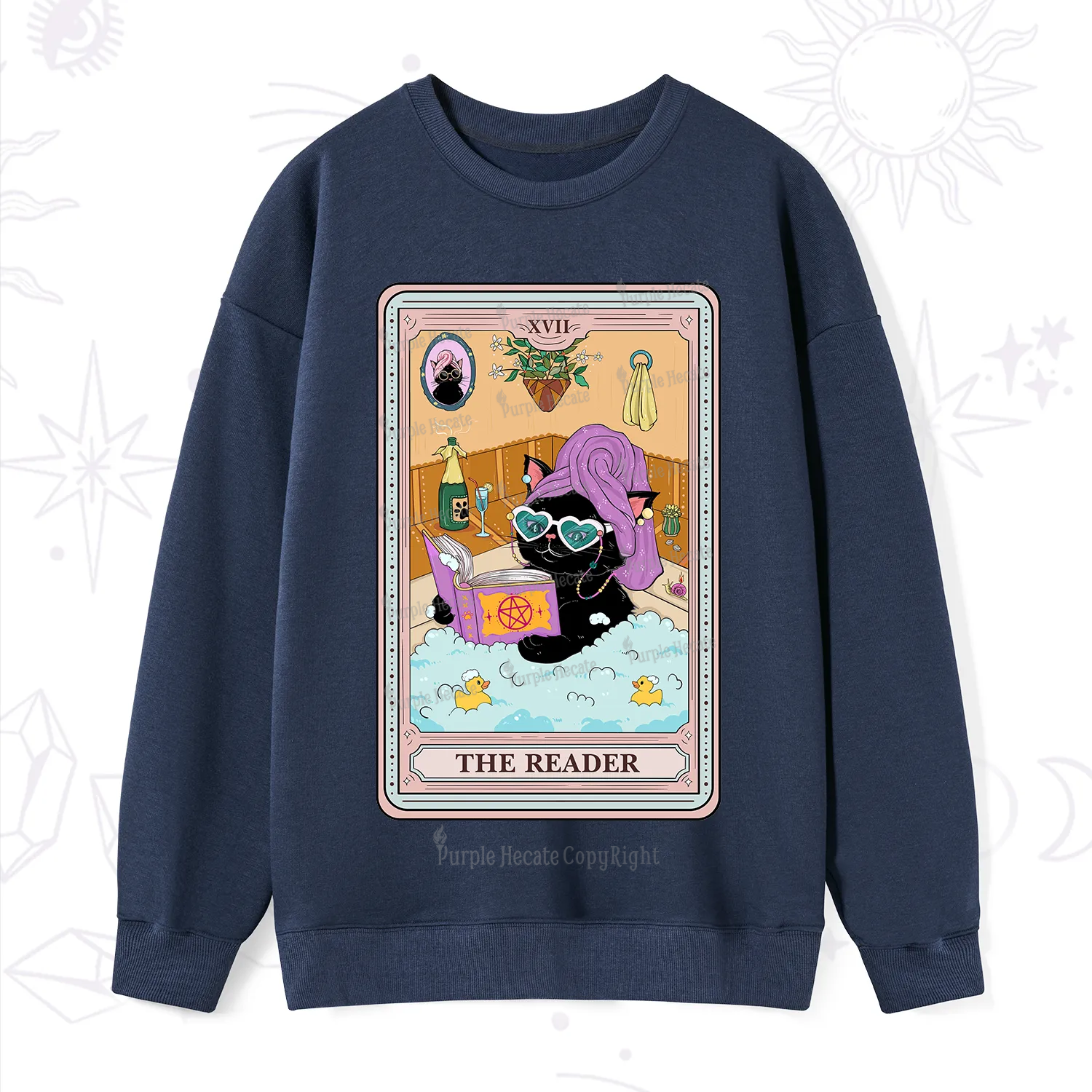 Purplehecate The Reader Cat Tarot Sweatshirt