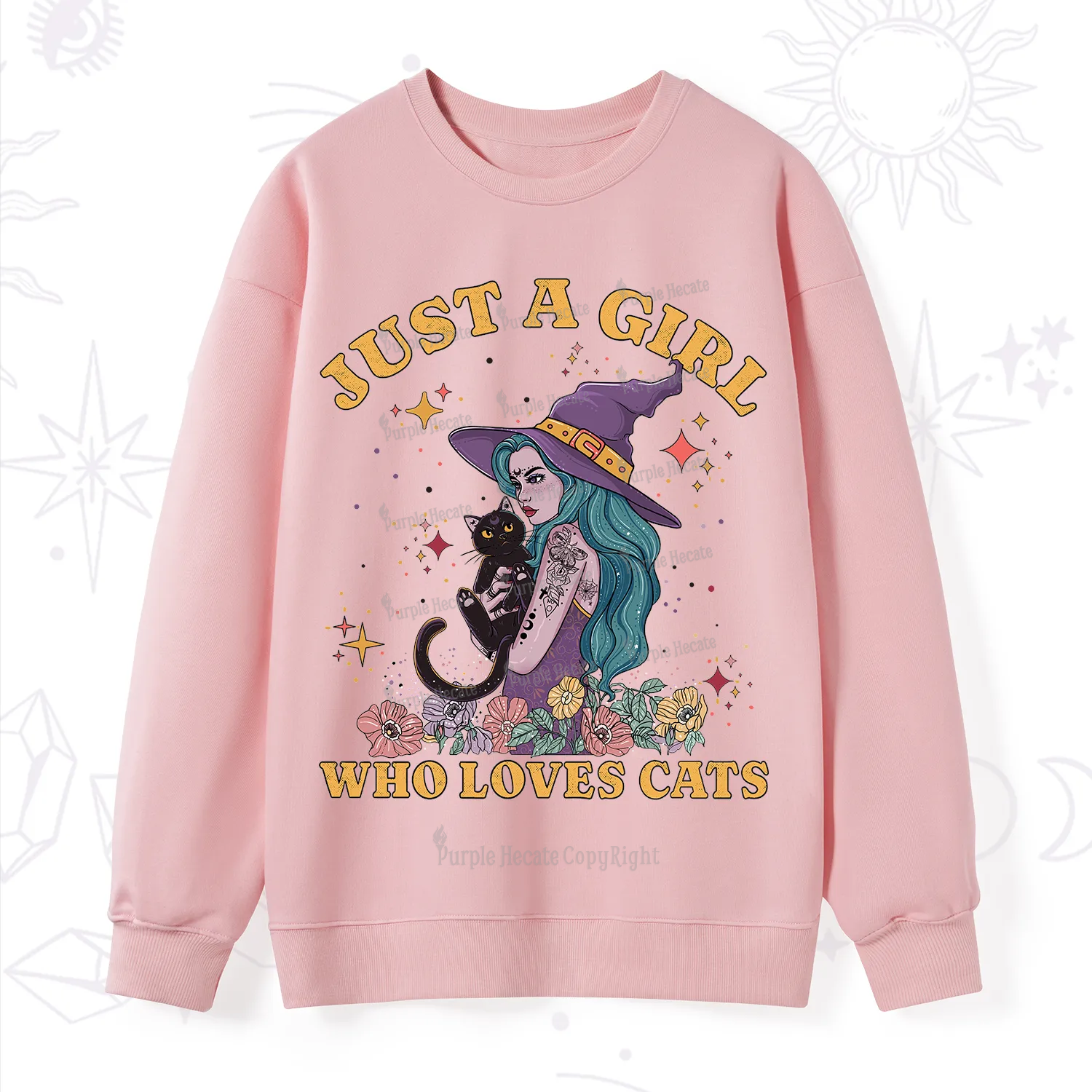 Purplehecate Just A Girl Who Loves Cats Sweatshirt