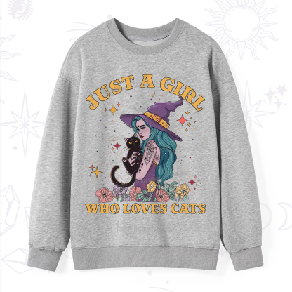 Purplehecate Just A Girl Who Loves Cats Sweatshirt