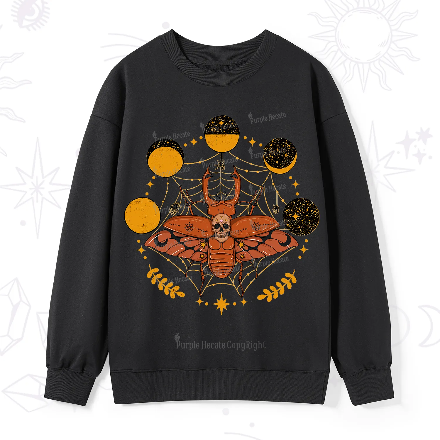 Purplehecate Lunar Web Death Beetle Sweatshirt
