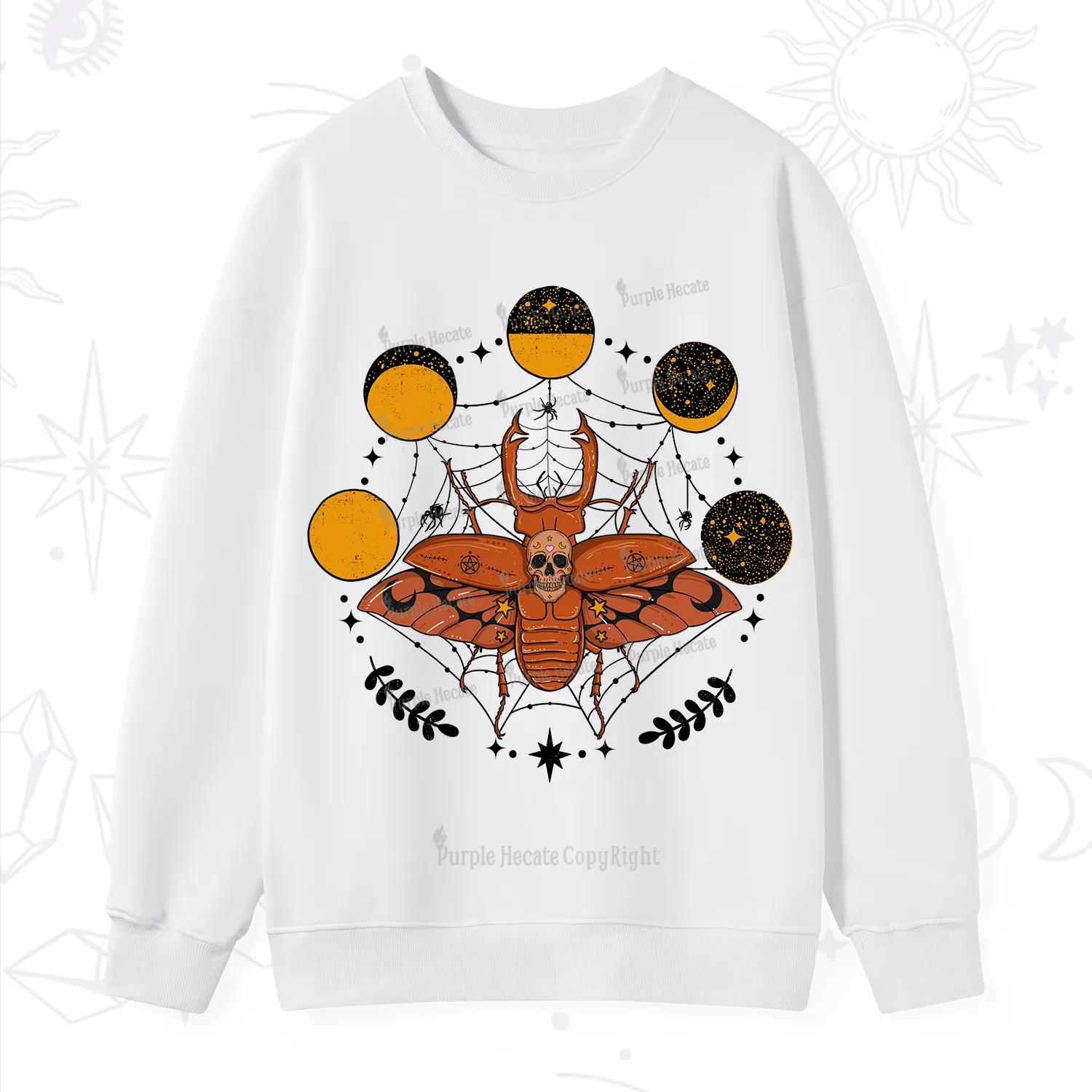 Purplehecate Lunar Web Death Beetle Sweatshirt