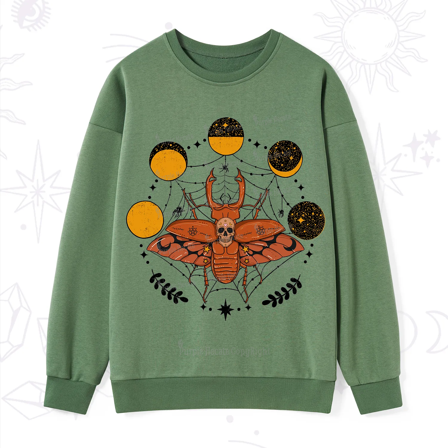 Purplehecate Lunar Web Death Beetle Sweatshirt