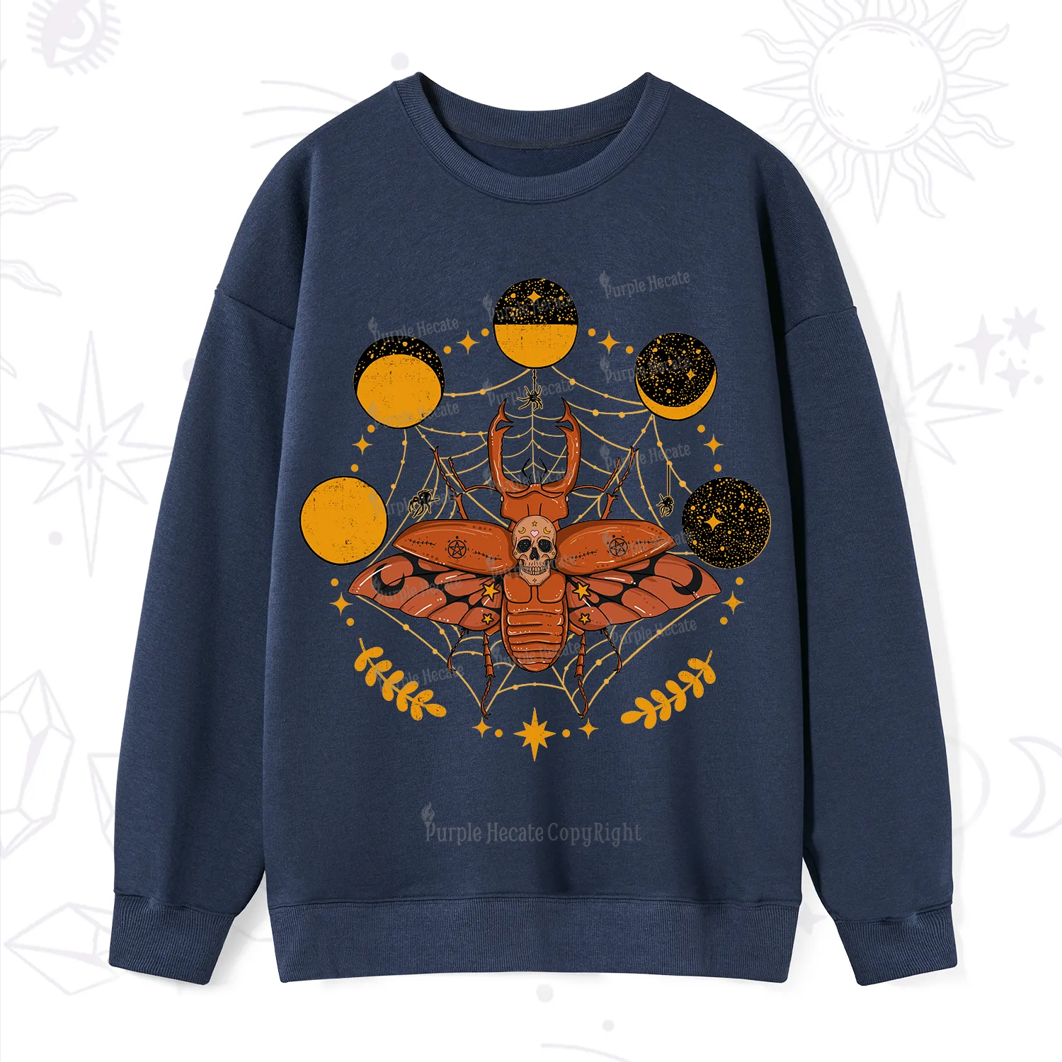 Purplehecate Lunar Web Death Beetle Sweatshirt