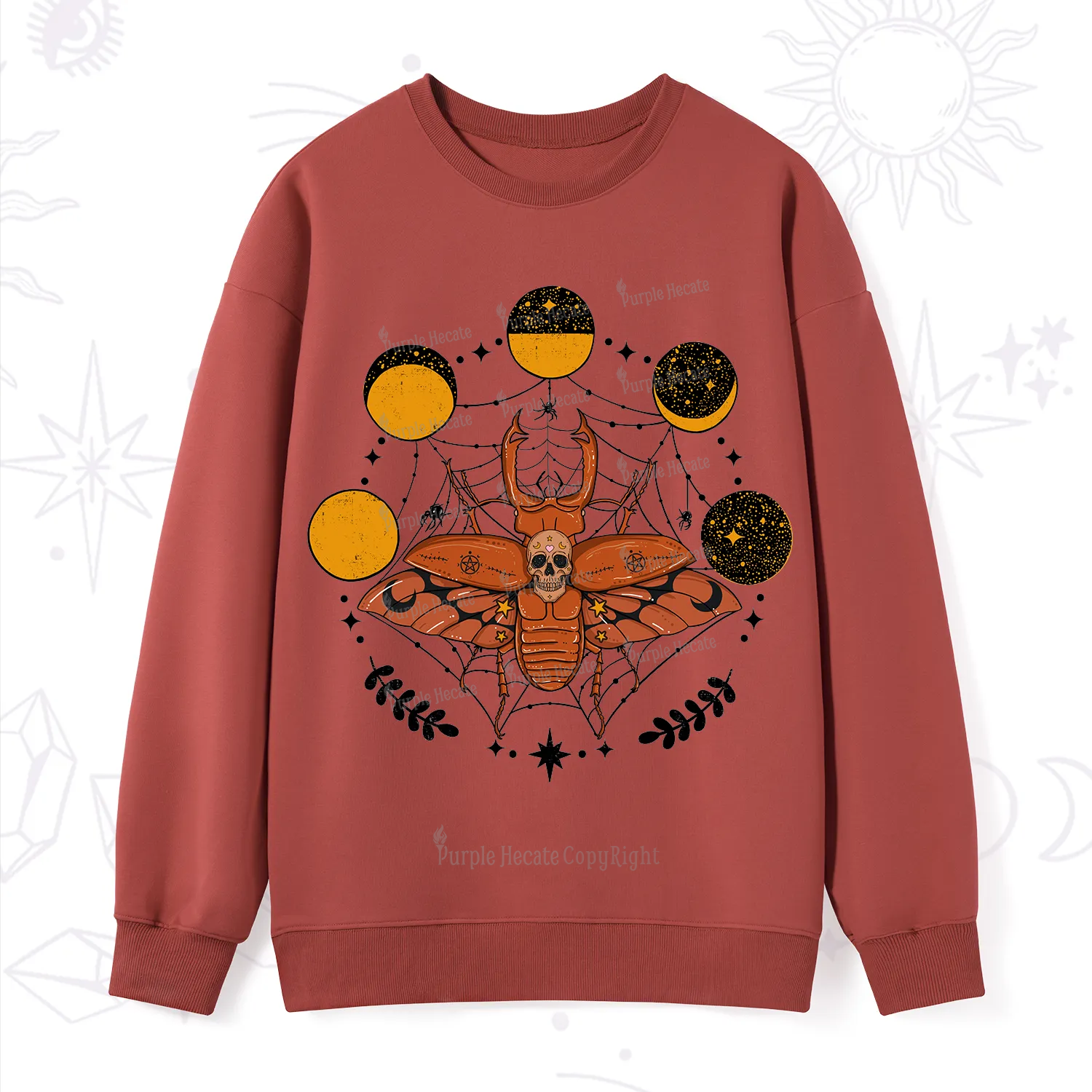 Purplehecate Lunar Web Death Beetle Sweatshirt