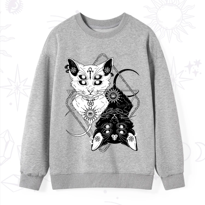 Purplehecate Occult Mirror Cats Sweatshirt