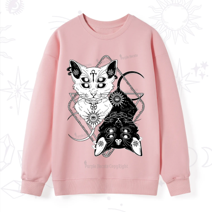 Purplehecate Occult Mirror Cats Sweatshirt