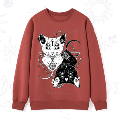Purplehecate Occult Mirror Cats Sweatshirt