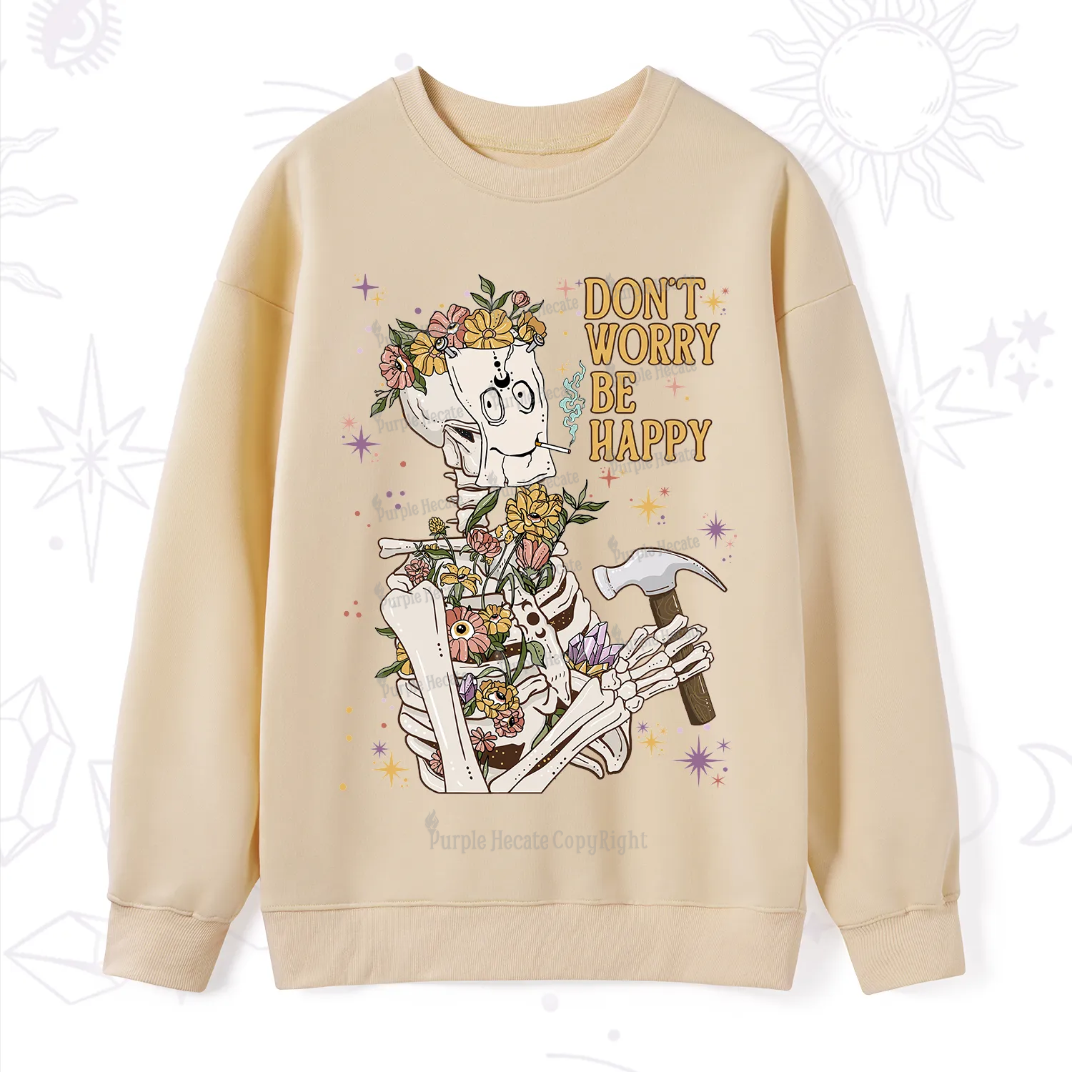 Purplehecate Don't Worry Be Happy Sweatshirt