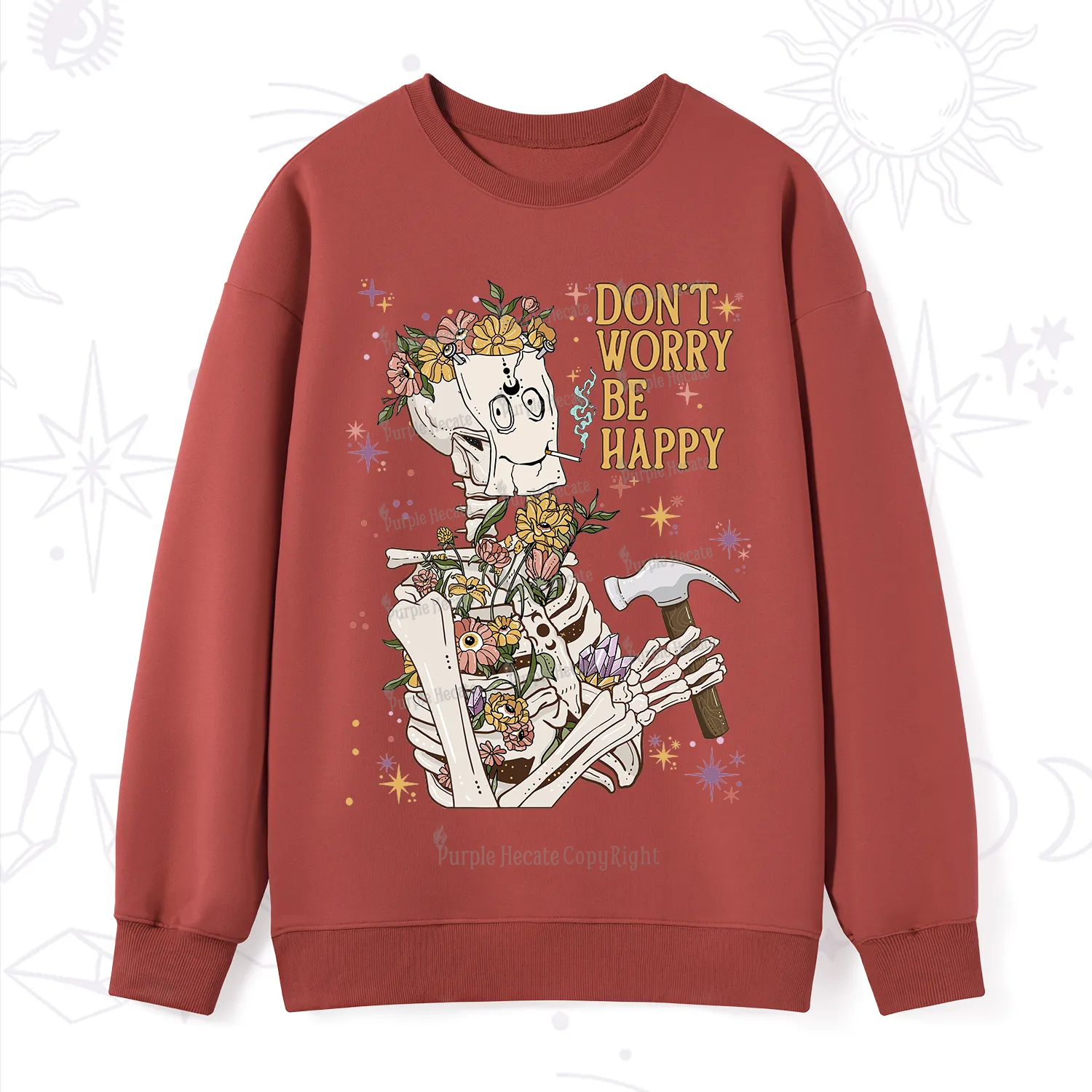 Purplehecate Don't Worry Be Happy Sweatshirt