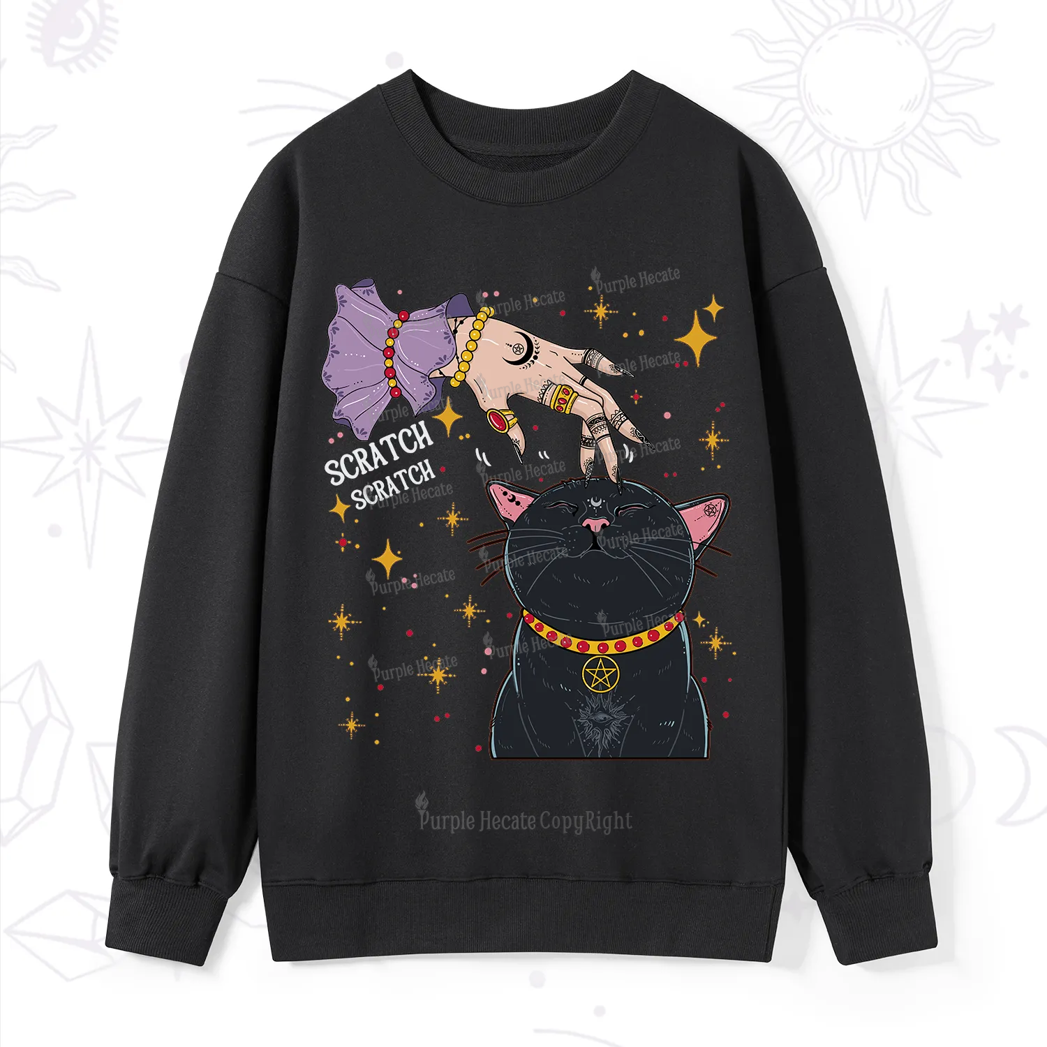 Purplehecate Witch's Cat Scratch Sweatshirt