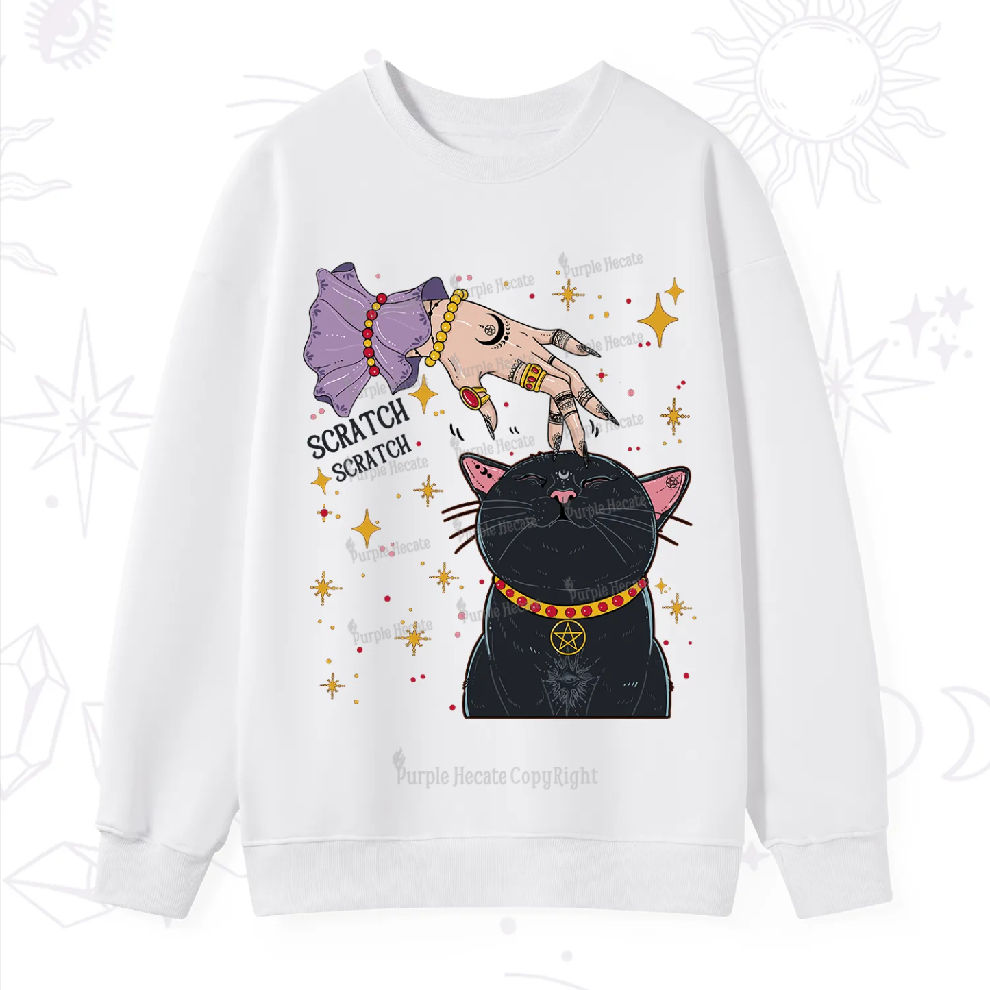 Purplehecate Witch's Cat Scratch Sweatshirt