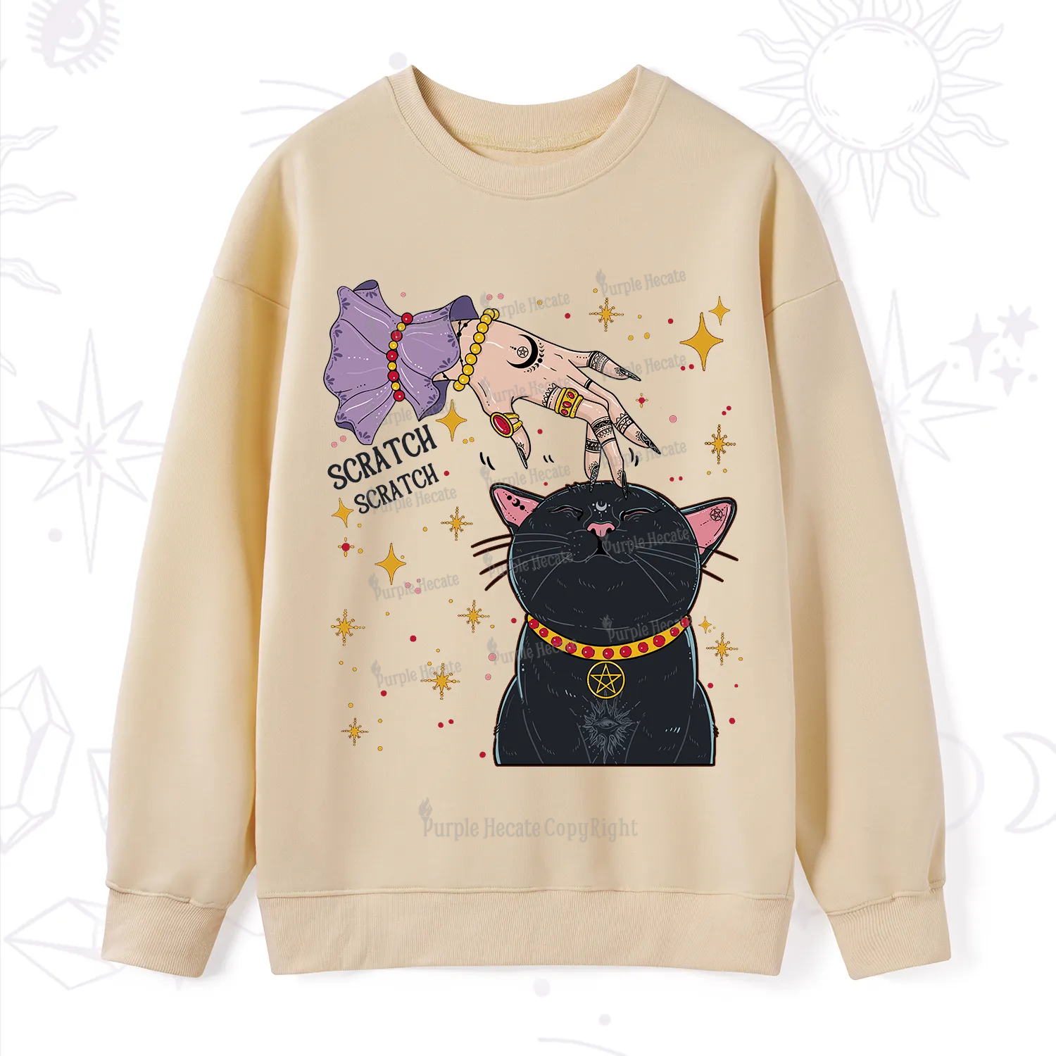Purplehecate Witch's Cat Scratch Sweatshirt