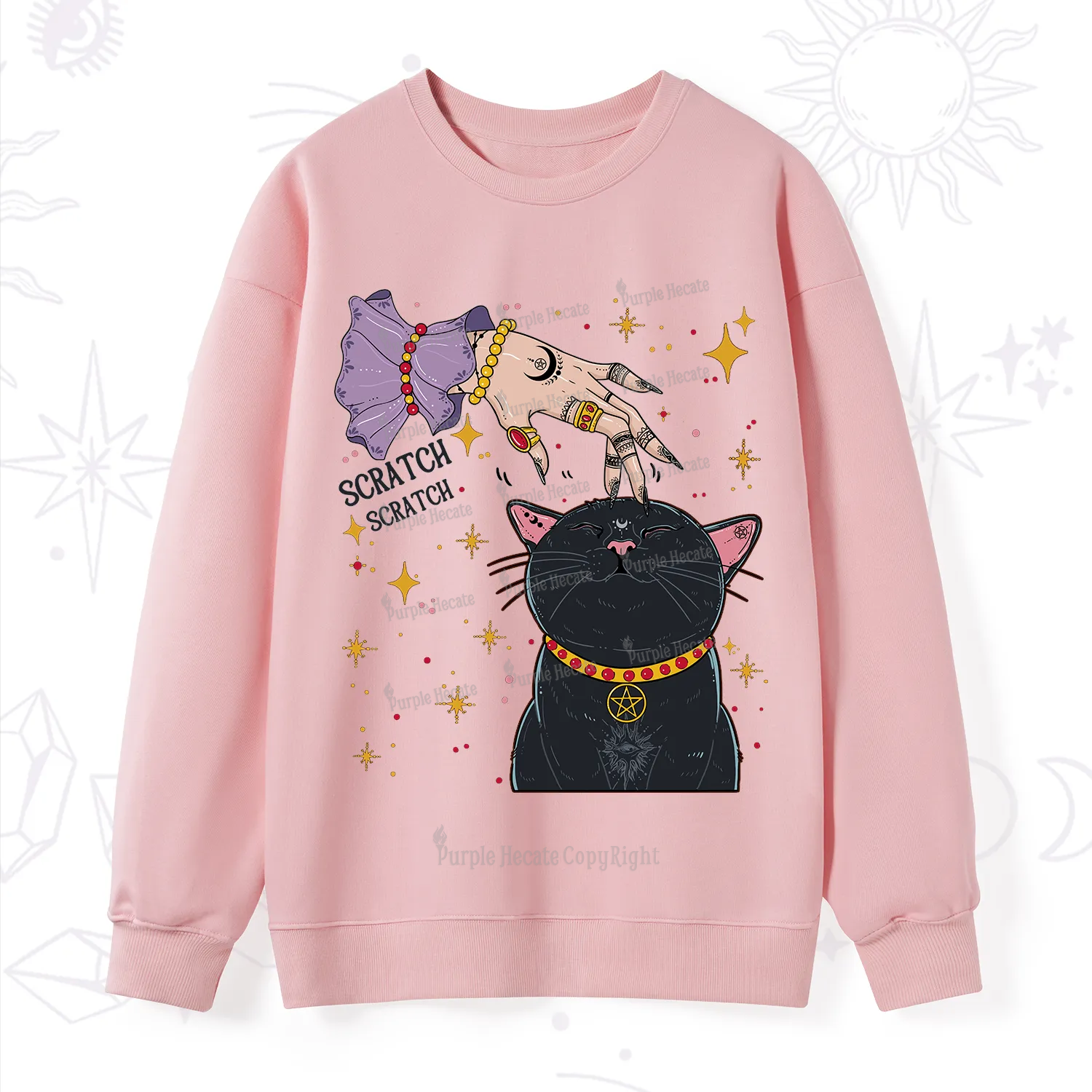 Purplehecate Witch's Cat Scratch Sweatshirt